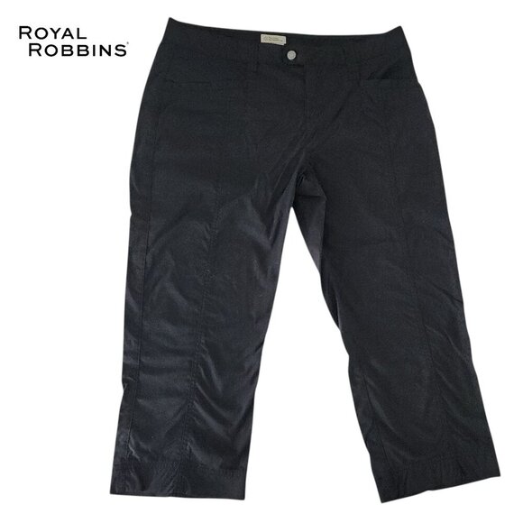 ROYAL ROBBINS Black Stretch Nylon Capri Pants size 12 - Picture 1 of 12
